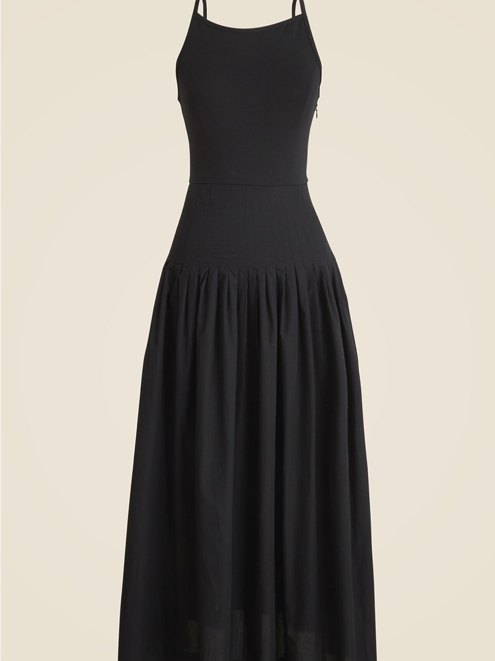 J. Crew Black Spaghetti-Strap Maxi Dress